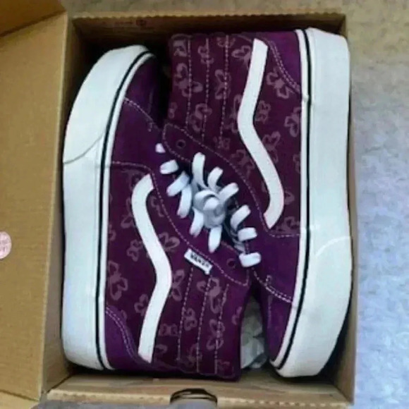 NEW Vans Filmore Hi Top Platform Purple Butterfly Sneakers‎ Missy Shoes Sz 5 NWT - Picture 3 of 9